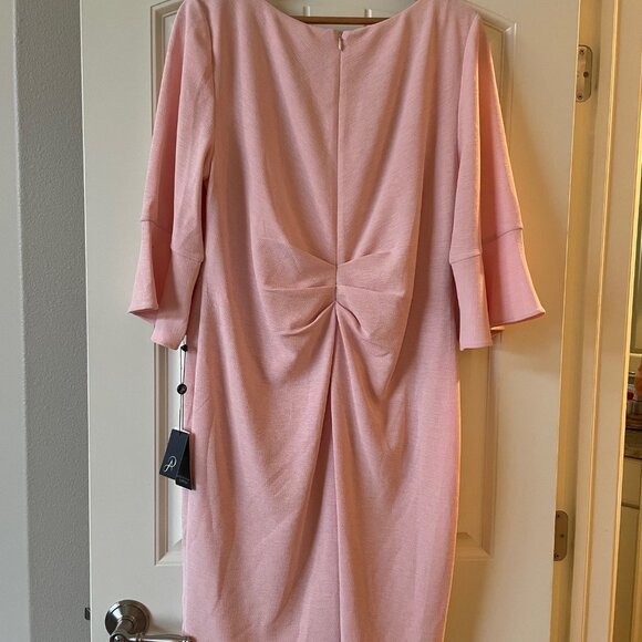 NWT Adrianna Papell Draped Sheath Dress, Rio Knit Women's Size 18, Soft Blush - Picture 3 of 6